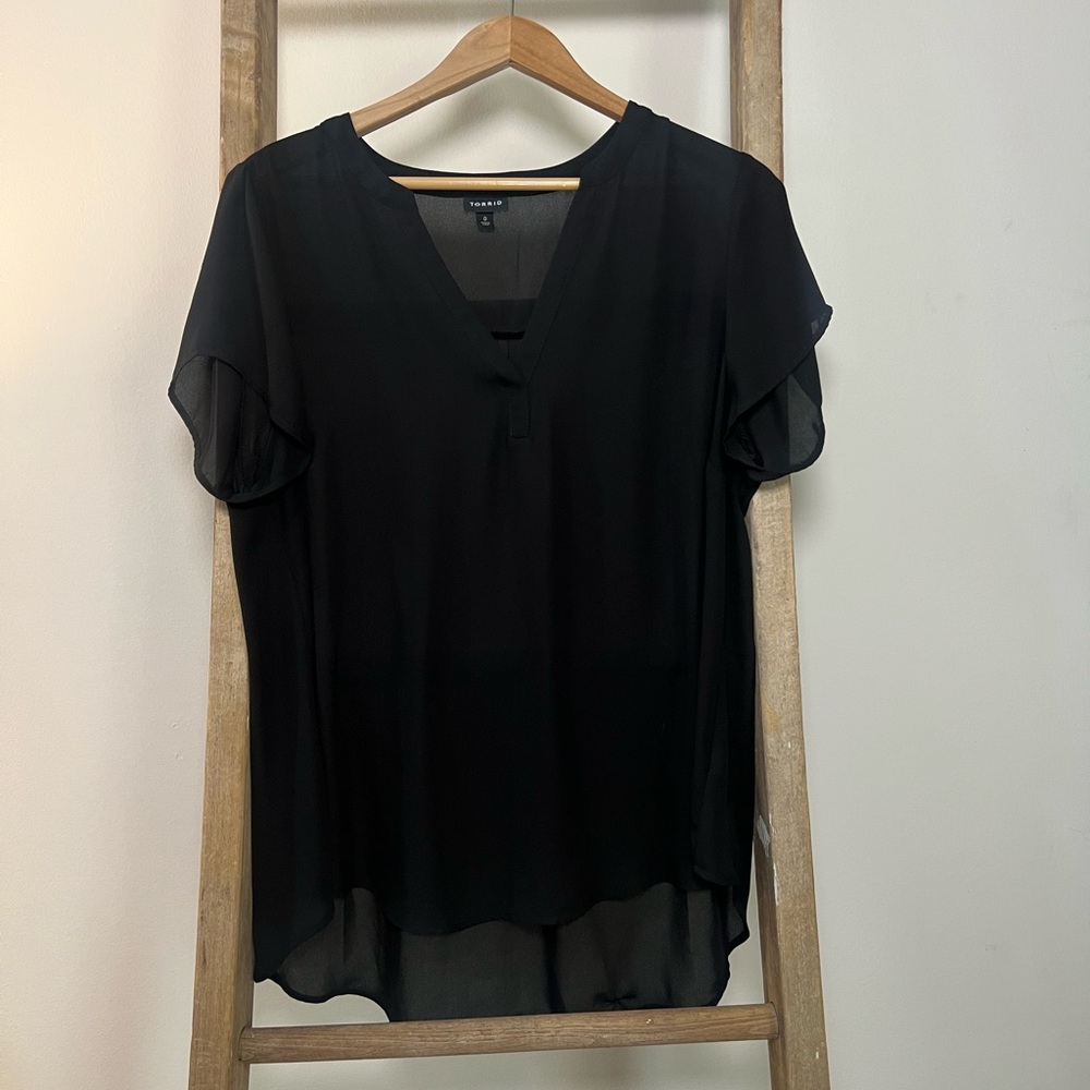 Torrid Black Sheer Blouse
